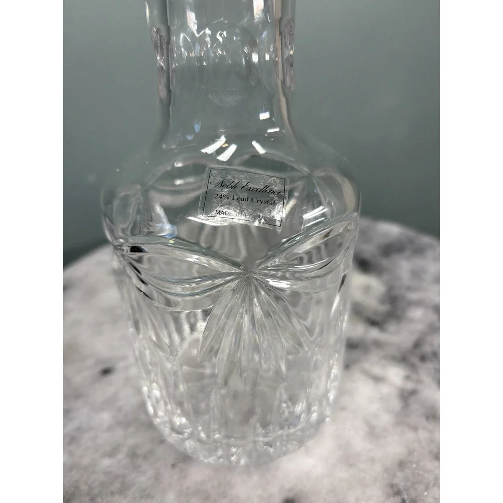 Wine Noble Excellence Crystal Cut Glass Decanter Etched Poland Clear 7